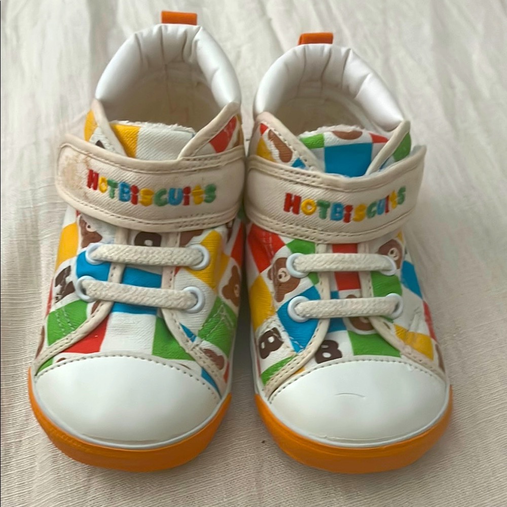 Miki House Hot Biscuits Logo Block Toddler Shoes Size 10